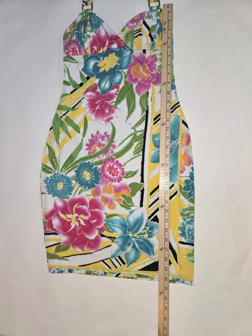 Cache- Bright Tropical Floral Halter Maxi Dress Womens Size Small - Picture 5 of 12